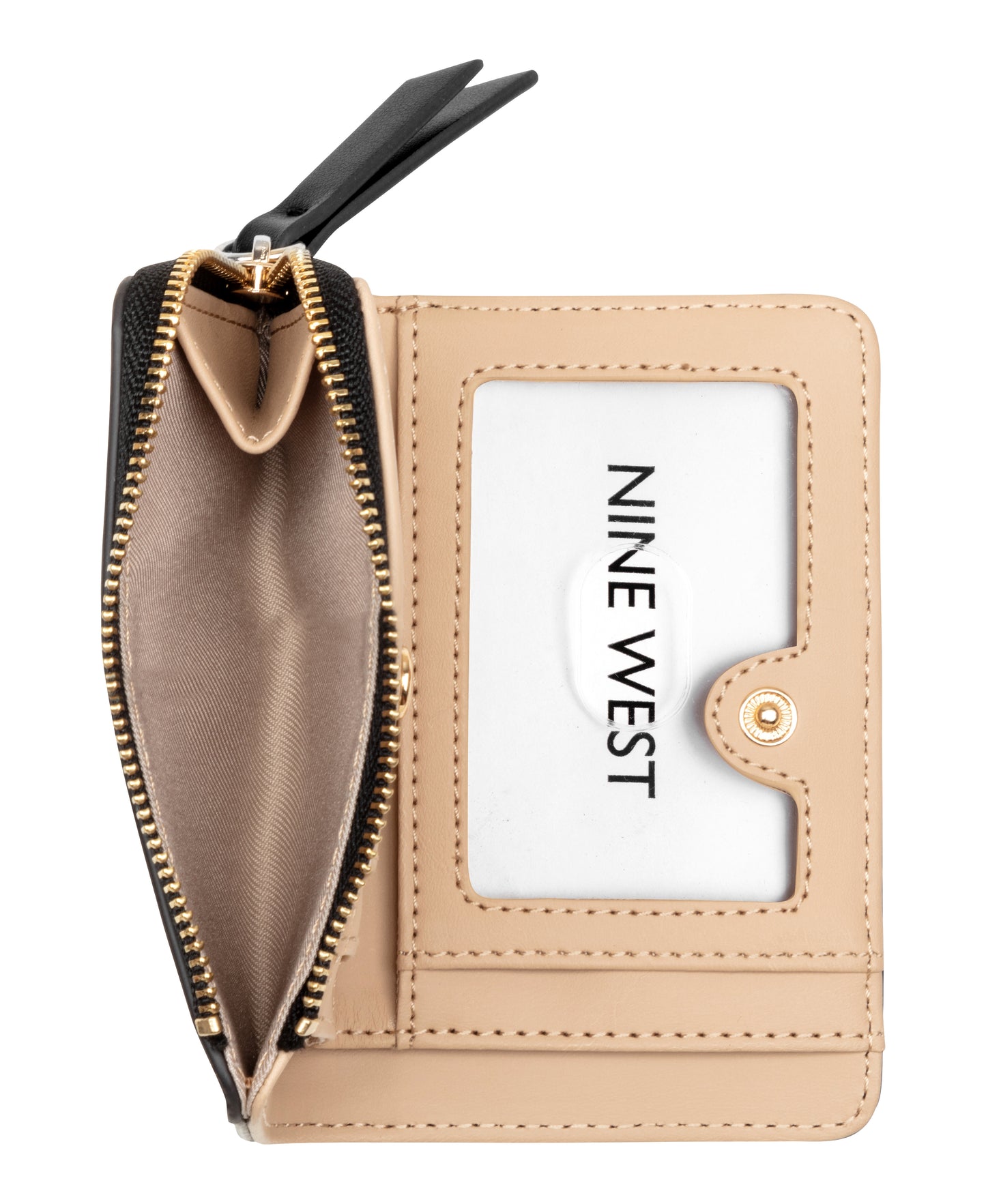 Cartera Nine West Elowyn Slg Zip Arnd Card Case-Brandy/Black