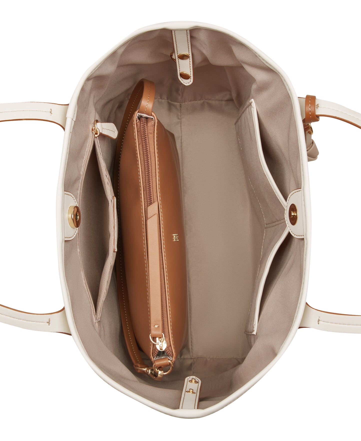 Cartera Nine West Talley 2 In 1 Tote-Natural/Cream