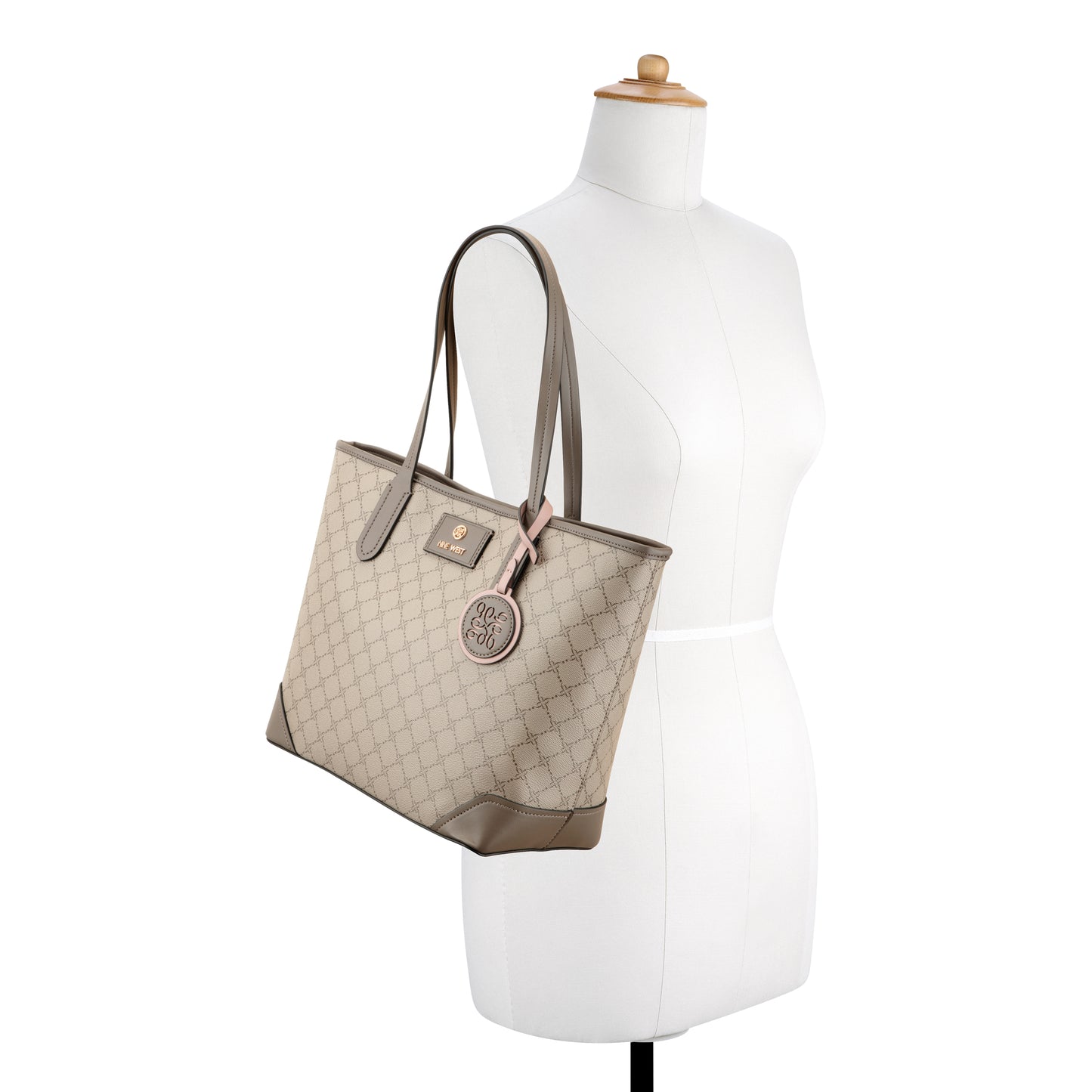 Cartera Tote Piera Crema/Gris