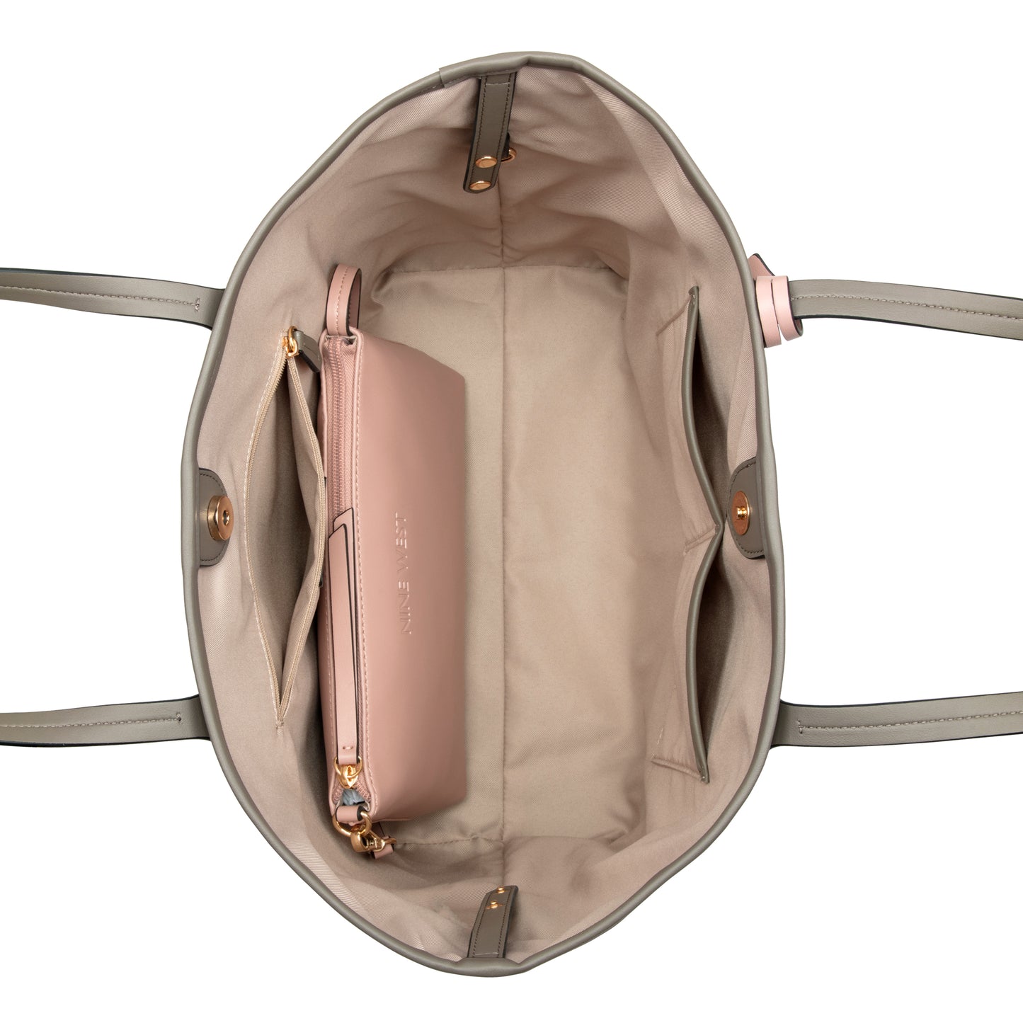 Cartera Tote Piera Crema/Gris