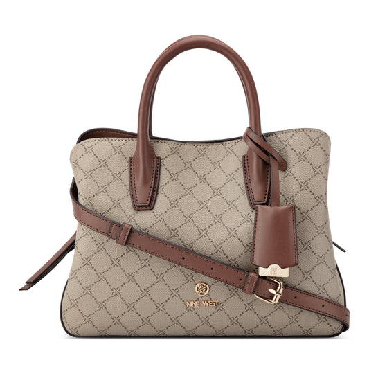 Cartera Satchel Lakelyn Crema/Chocolate