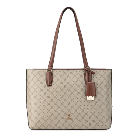Cartera Tote Lakelyn Crema/Chocolate