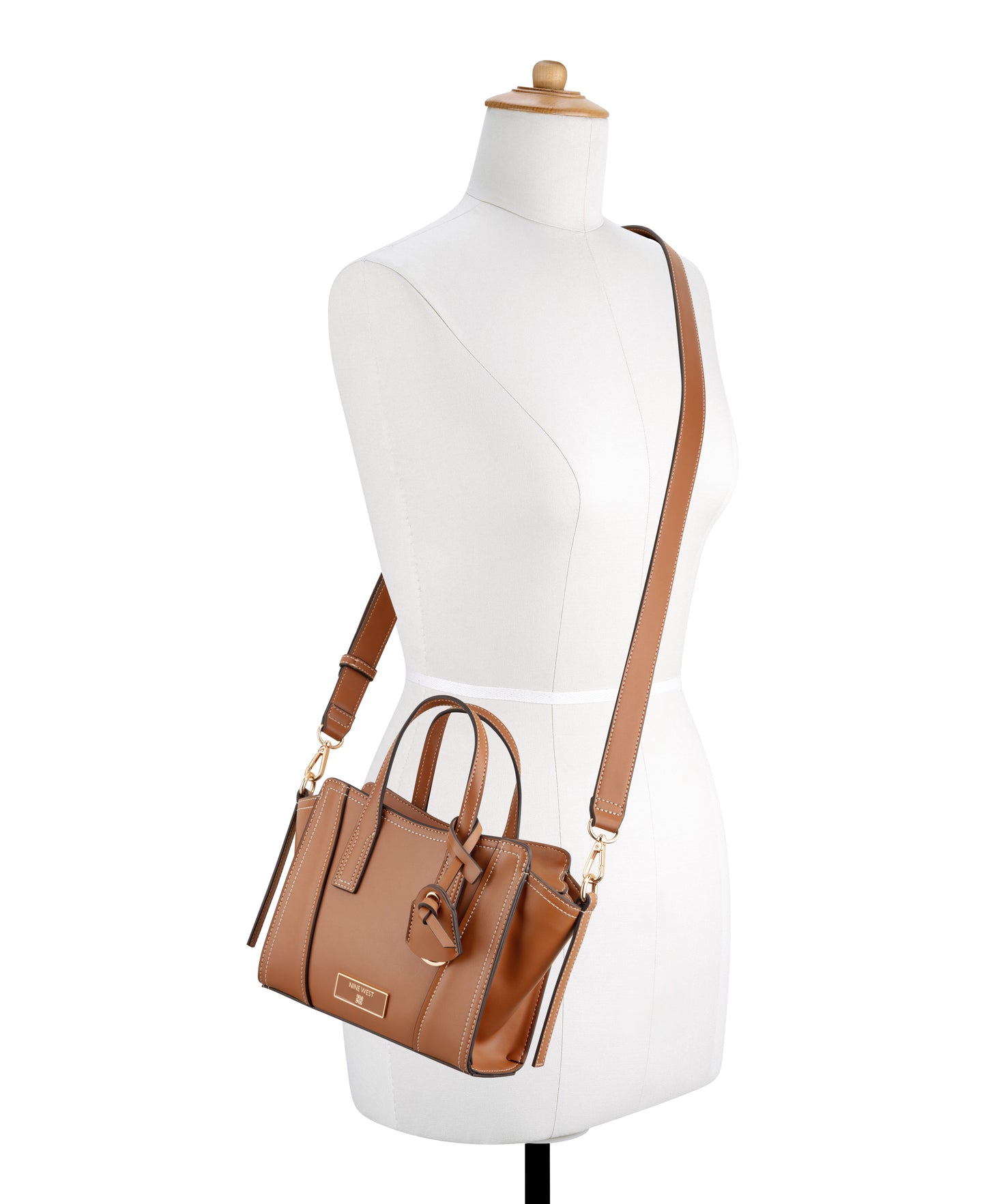 Cartera Nine West Fleura Small Satchel-Brandy