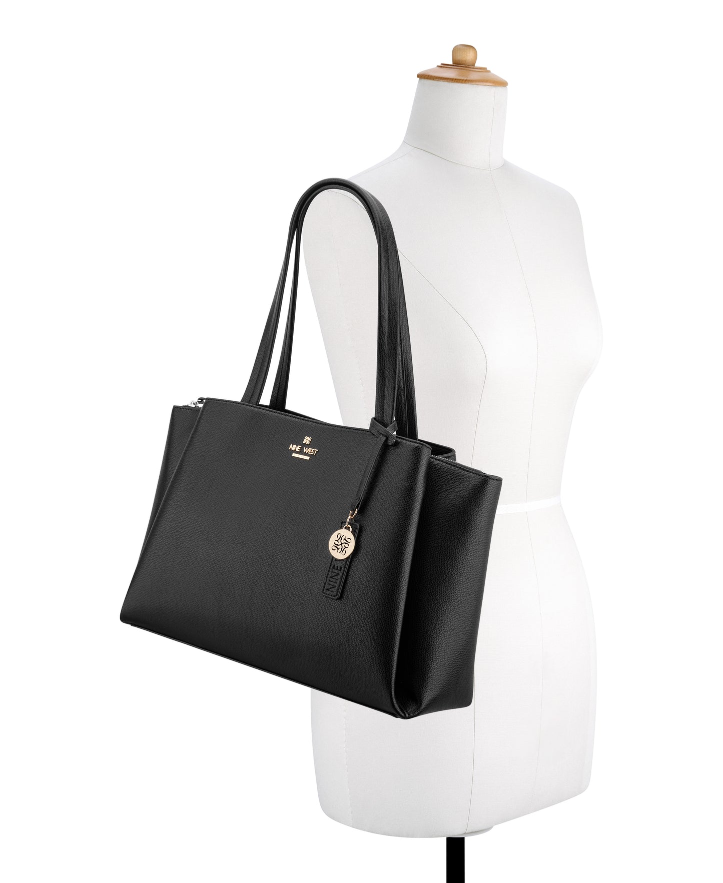 Cartera Nine West Luela Tech Tote-Black