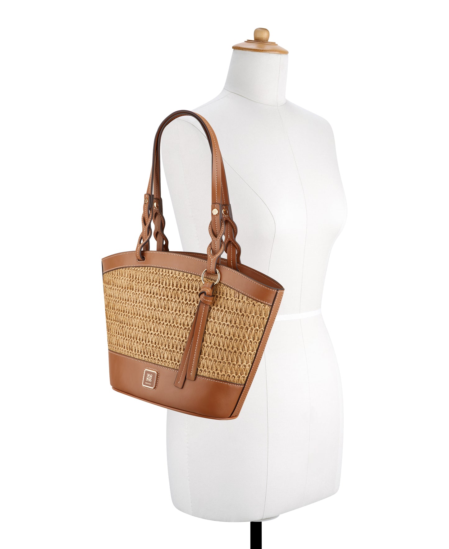 Cartera Nine West Nefi Tote-Natural/Brandy