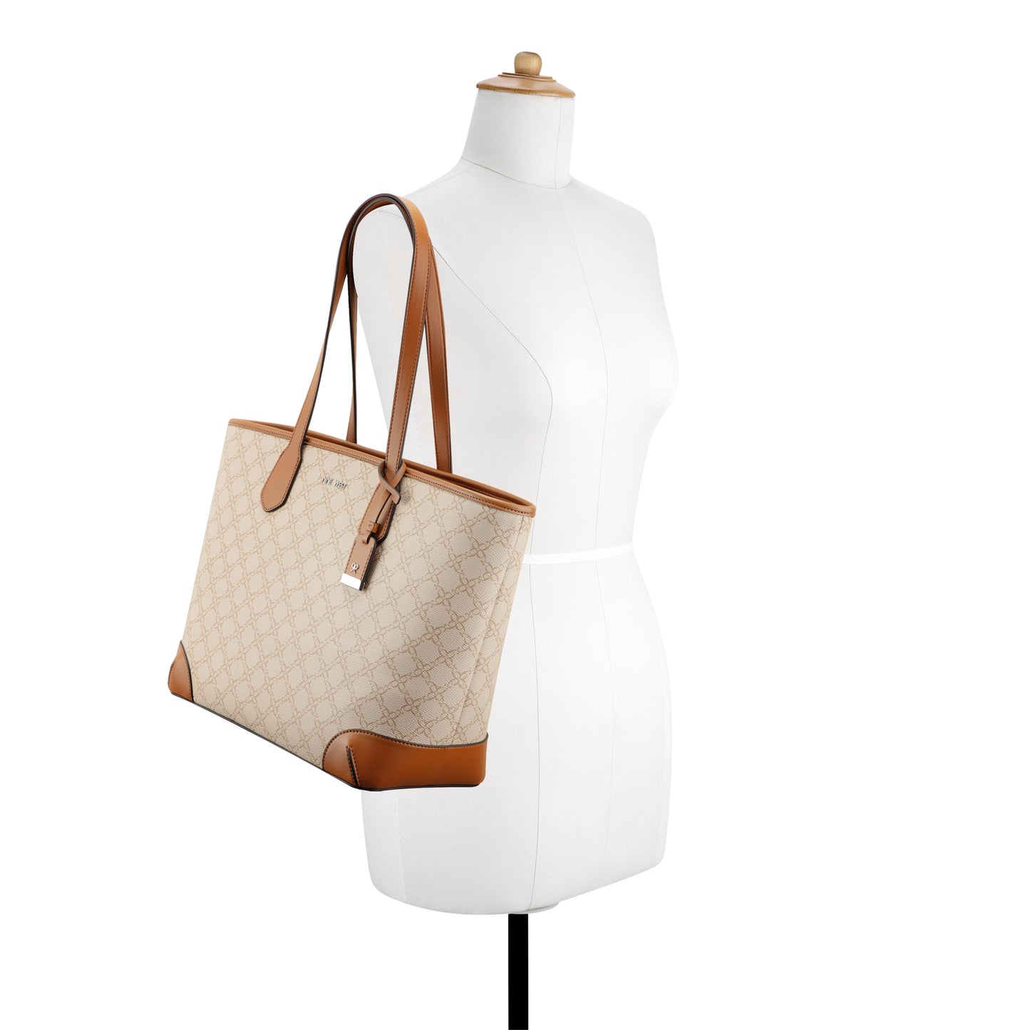 Cartera Tote Kylene Crema/Chocolate