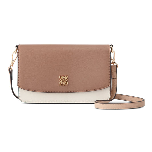 Billetera Xbody Coen Blanco/Chocolate