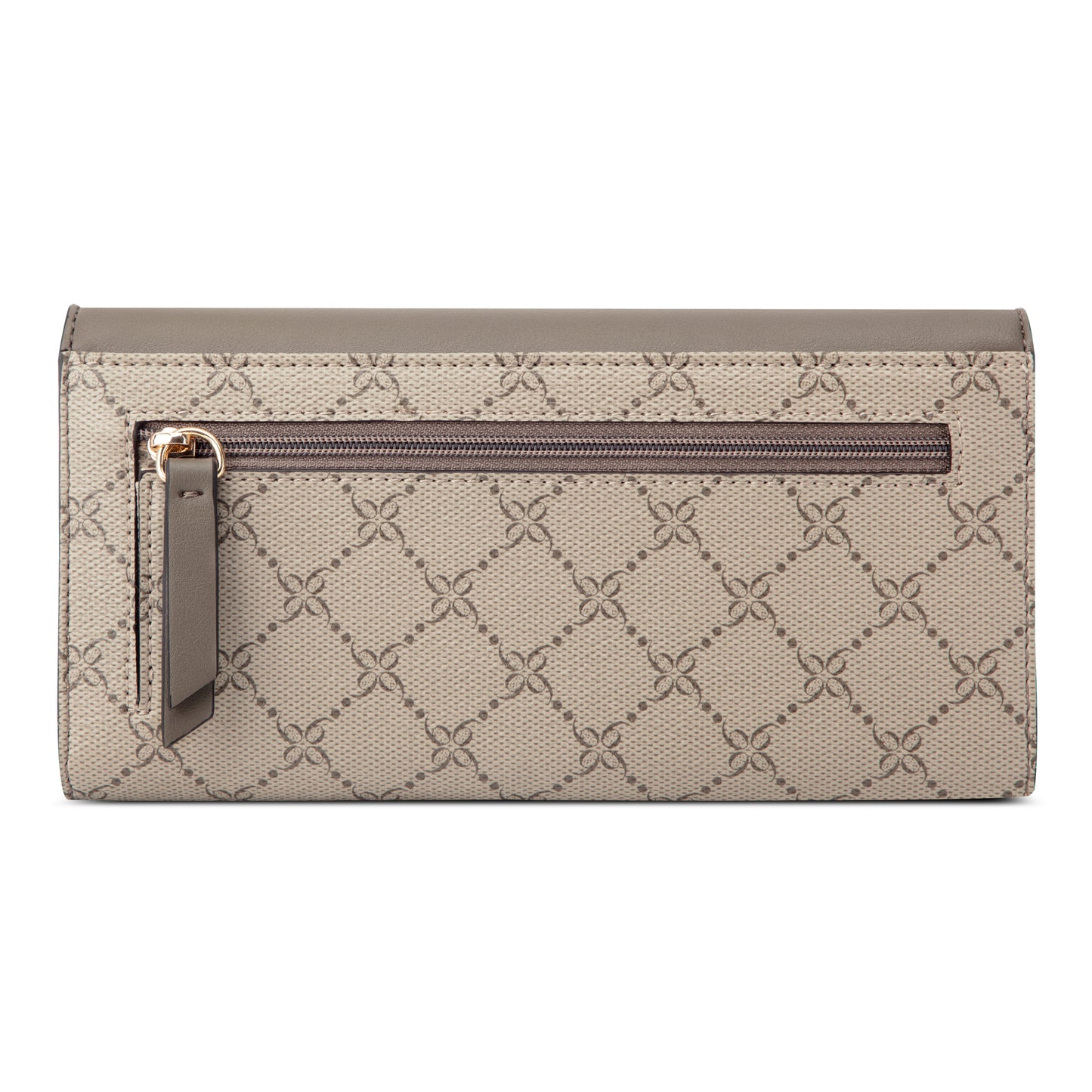 Billetera Check Caireann Crema/Gris