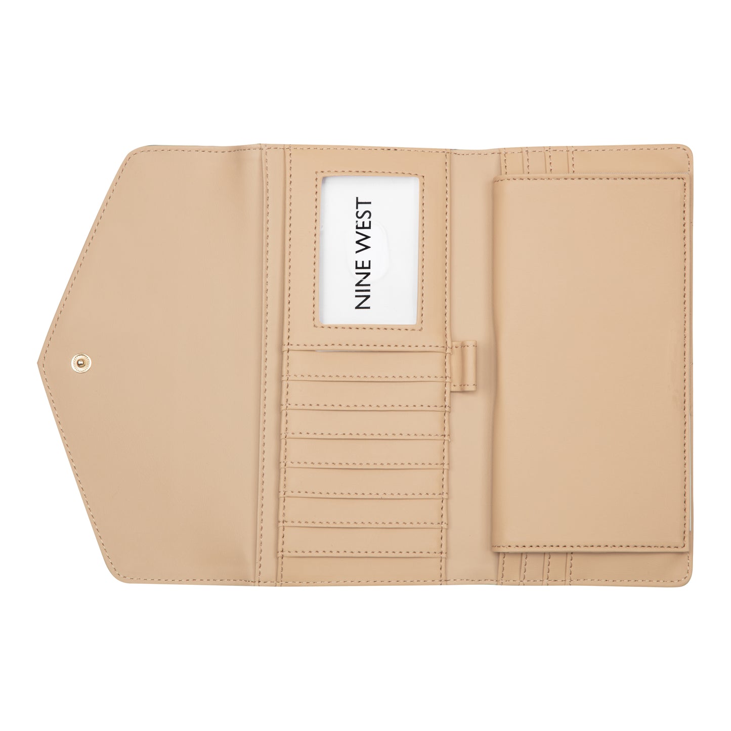 Billetera Check Caireann Crema/Gris