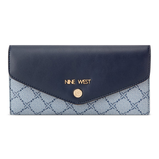 Billetera Check Caireann Navy
