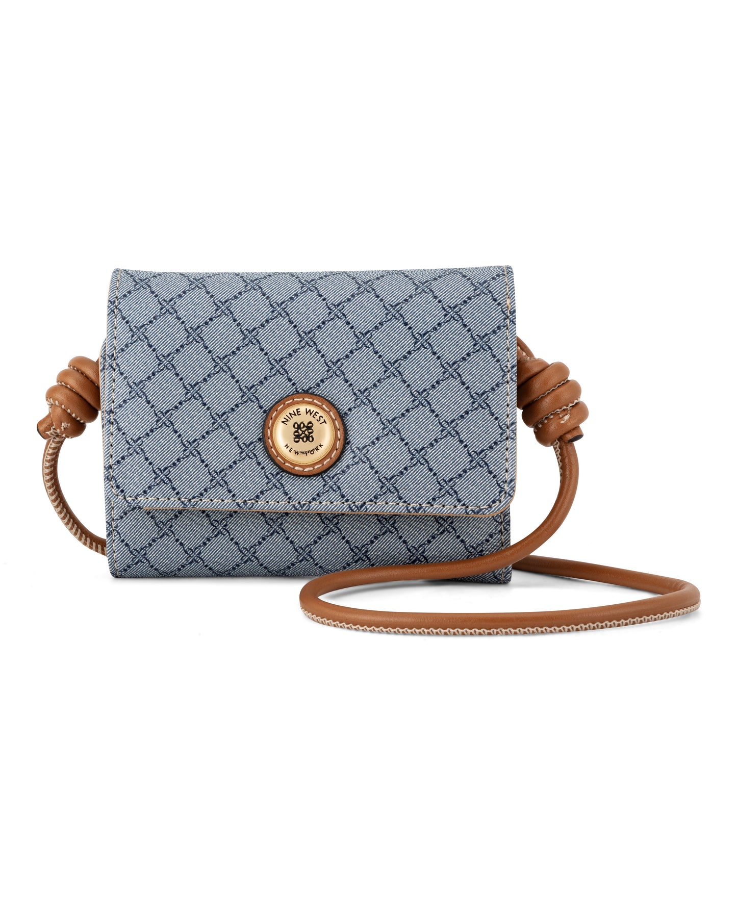 Cartera Nine West Talley Slg Small Trifold-Chambray Logo/Brandy