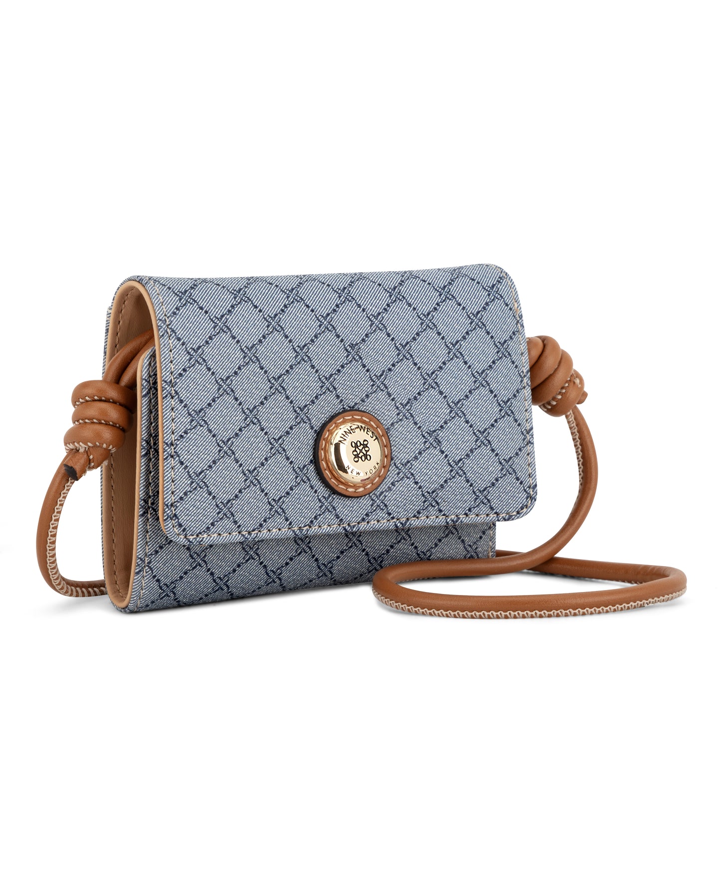 Cartera Nine West Talley Slg Small Trifold-Chambray Logo/Brandy