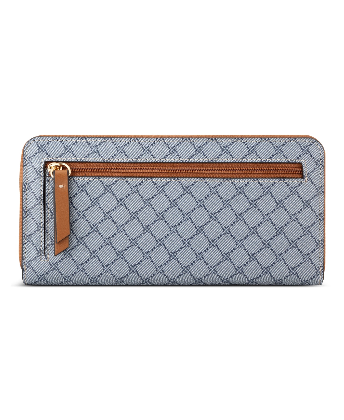Cartera Nine West Luela Slg Zip Arnd Wrslt Wllt-Chambray Logo/Brandy