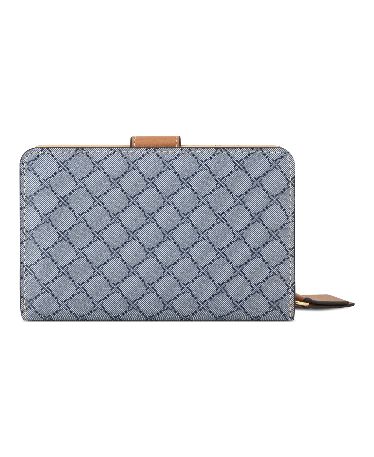 Cartera Nine West Luela Slg French Wallet-Chambray Logo/Brandy