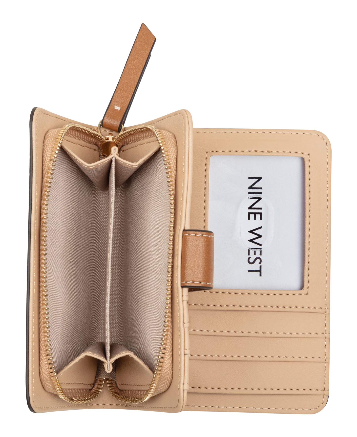 Cartera Nine West Luela Slg French Wallet-Chambray Logo/Brandy