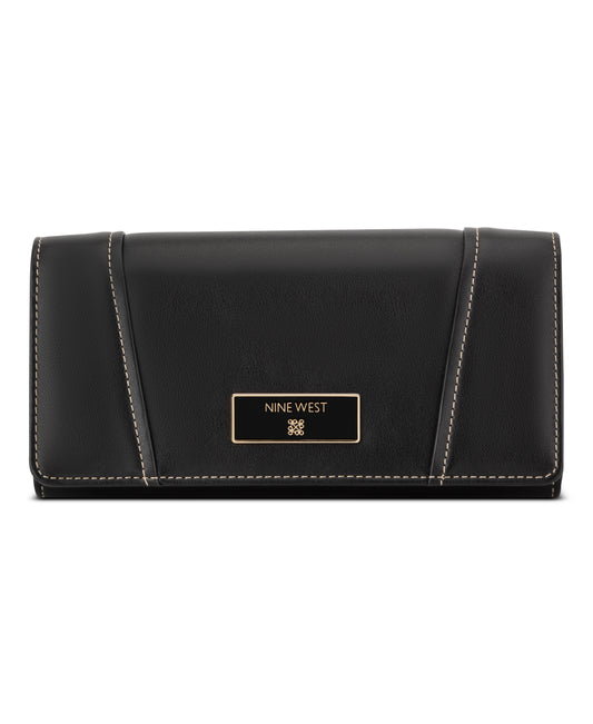 Cartera Nine West Fleura Slg Phone Clutch Wallet-Black