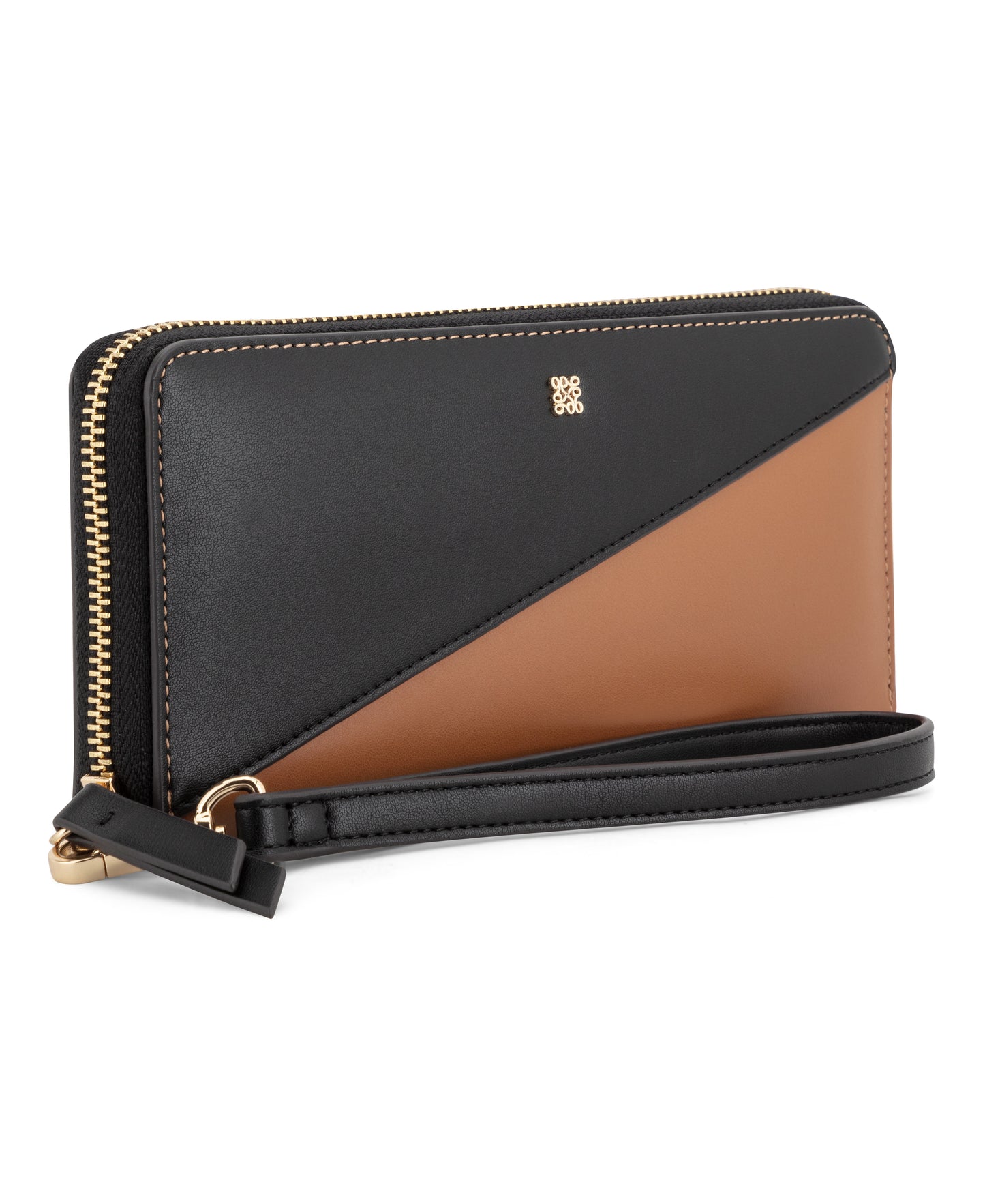 Cartera Nine West Elowyn Slg Zip Arnd Wrstlt Wlt-Brandy/Black