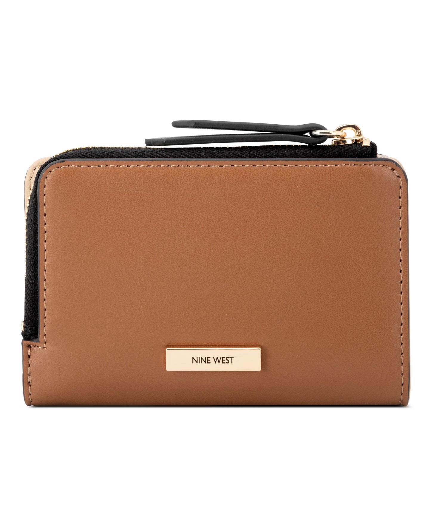 Cartera Nine West Elowyn Slg Zip Arnd Card Case-Brandy/Black