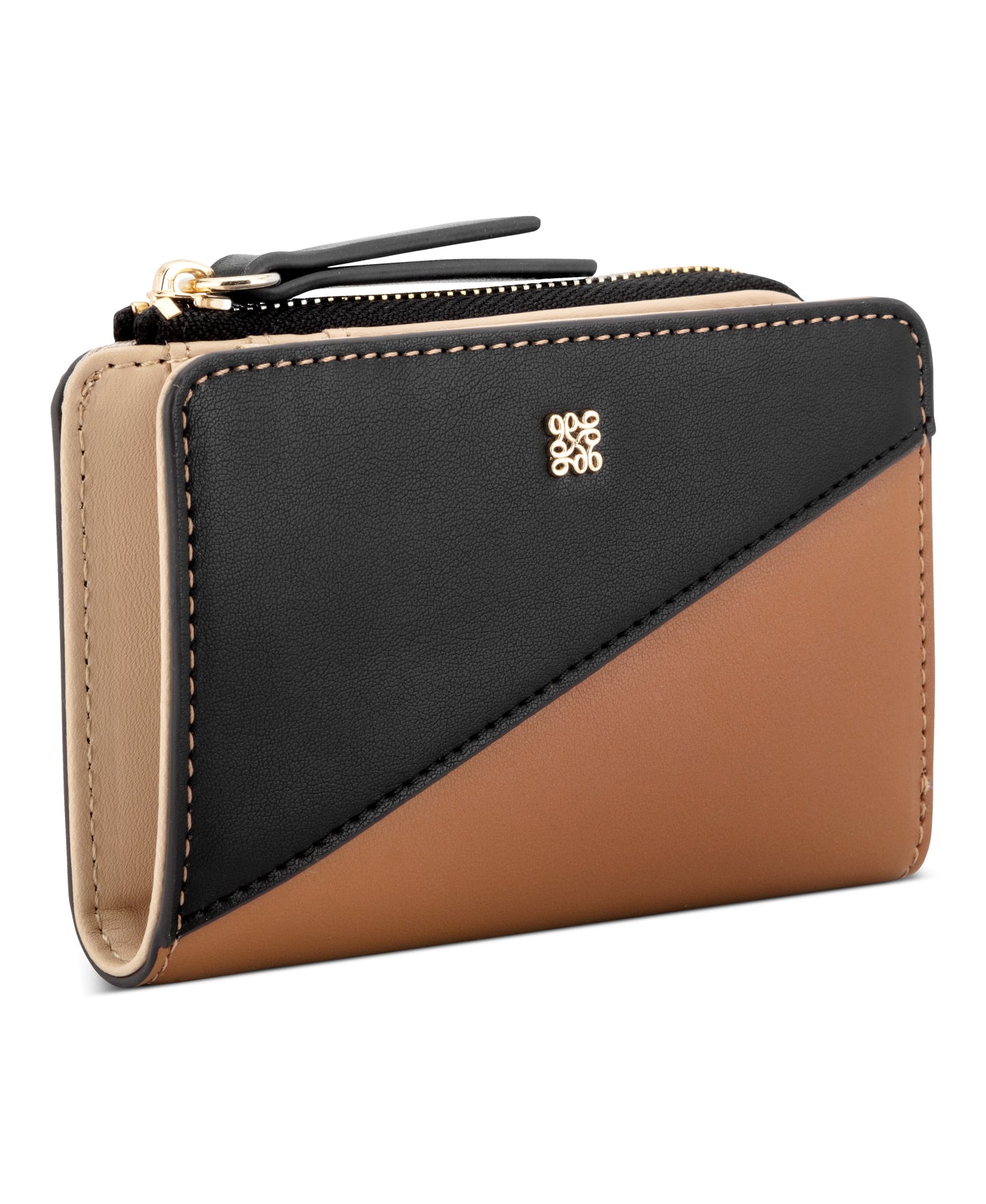 Cartera Nine West Elowyn Slg Zip Arnd Card Case-Brandy/Black