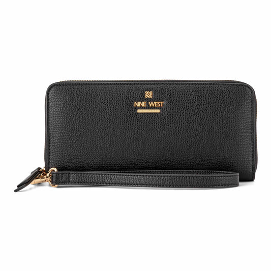 Cartera Nine West Luela Slg Zip Arnd Wrslt Wllt-Black