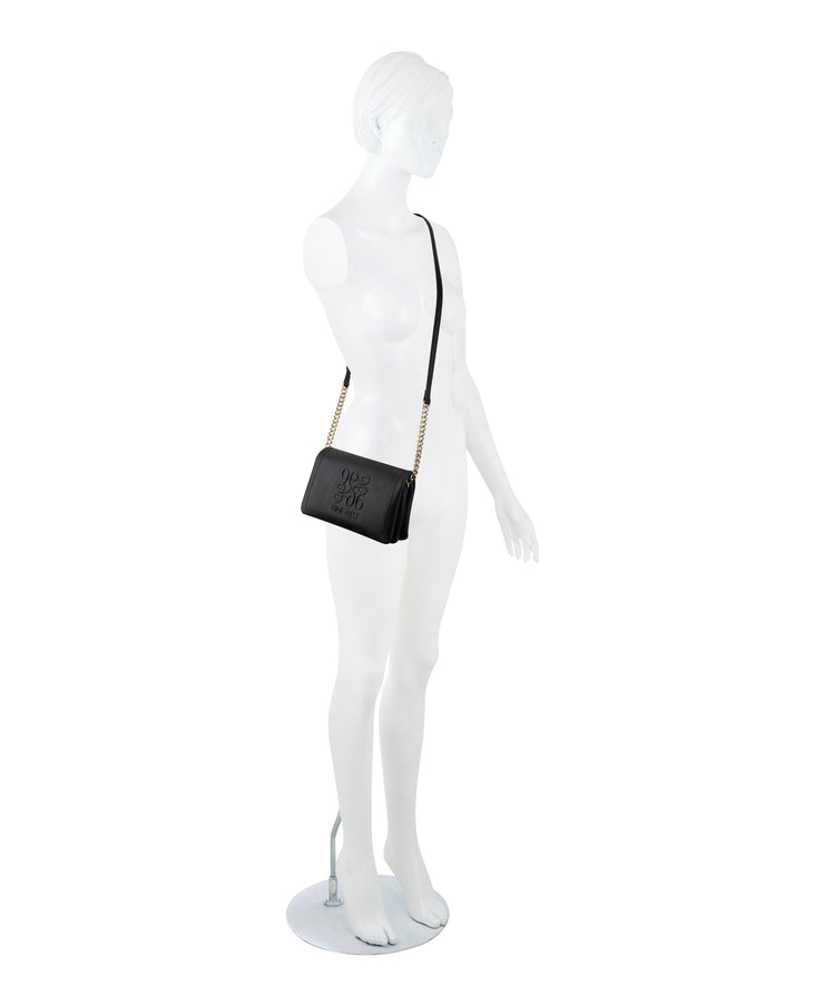 Emmaline Mini Crossbody Flap Black