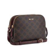 Cyra Mini A List Crossbody Brown Logo Merlot