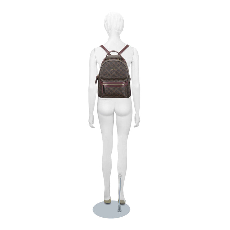 Vander Medium Dome Backpack Brown Logo/Merlot