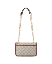 Saoirse Mini Cnvrtbl Xbdy Flap Beige Logo Mahogany
