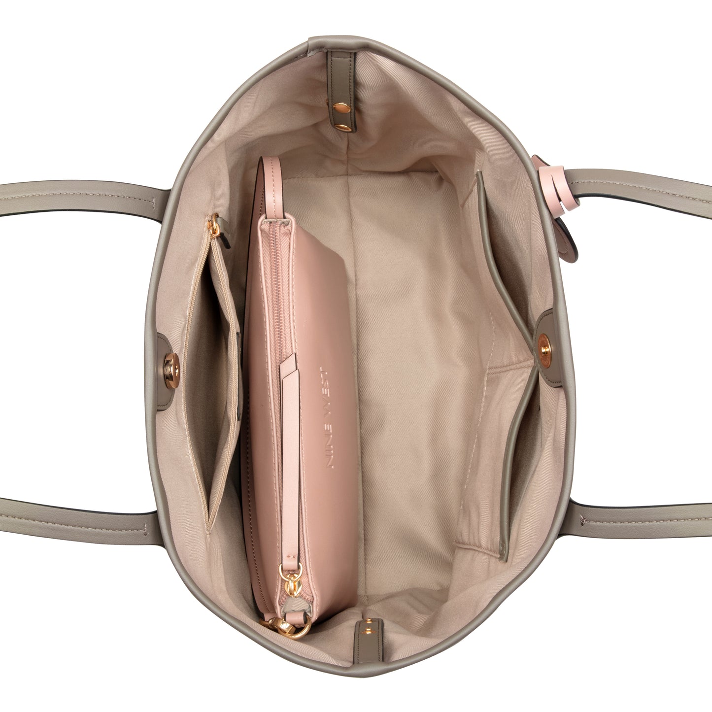 Cartera Tote Piera Crema/Gris