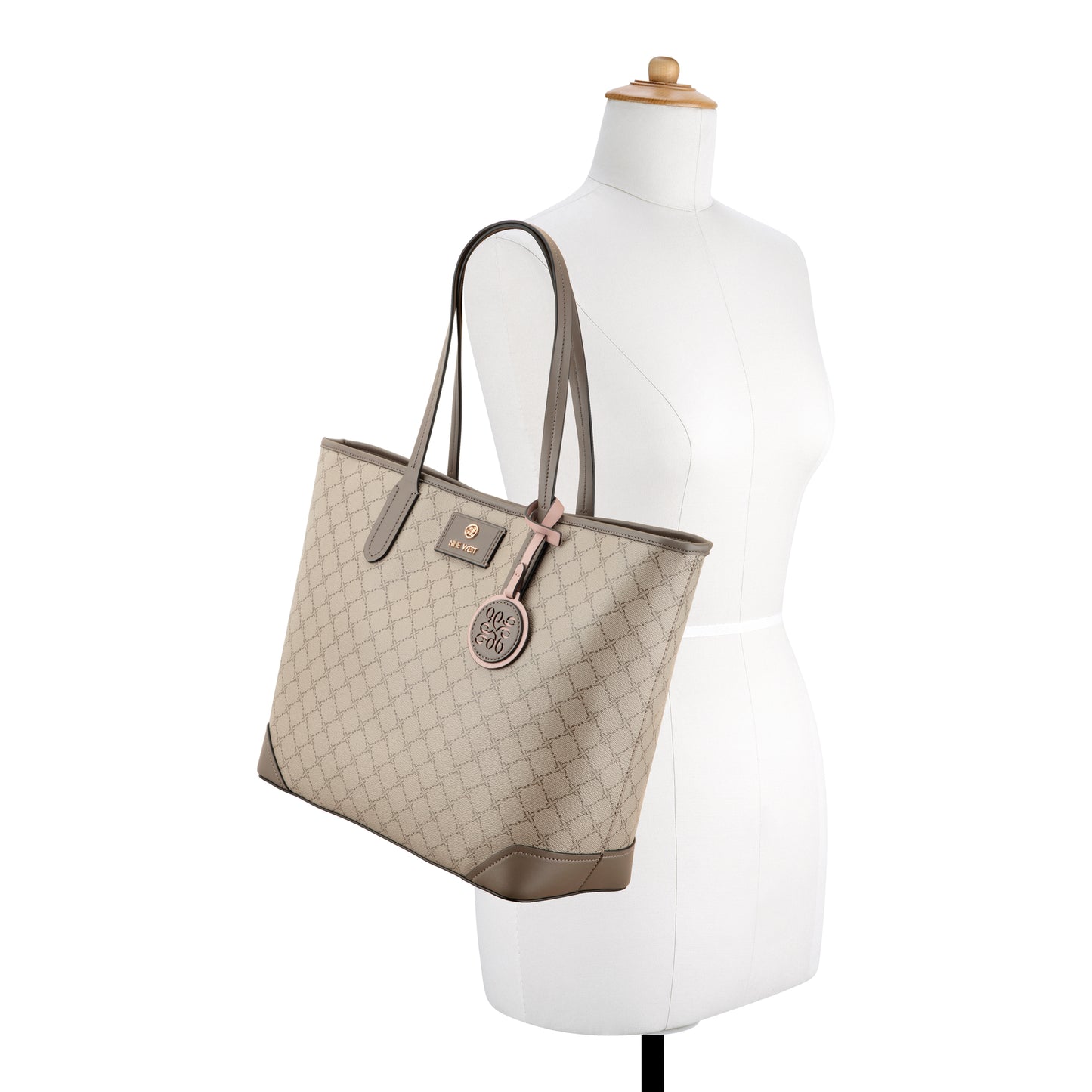 Cartera Tote Piera Crema/Gris