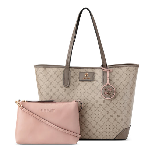 Cartera Tote Piera Crema/Gris