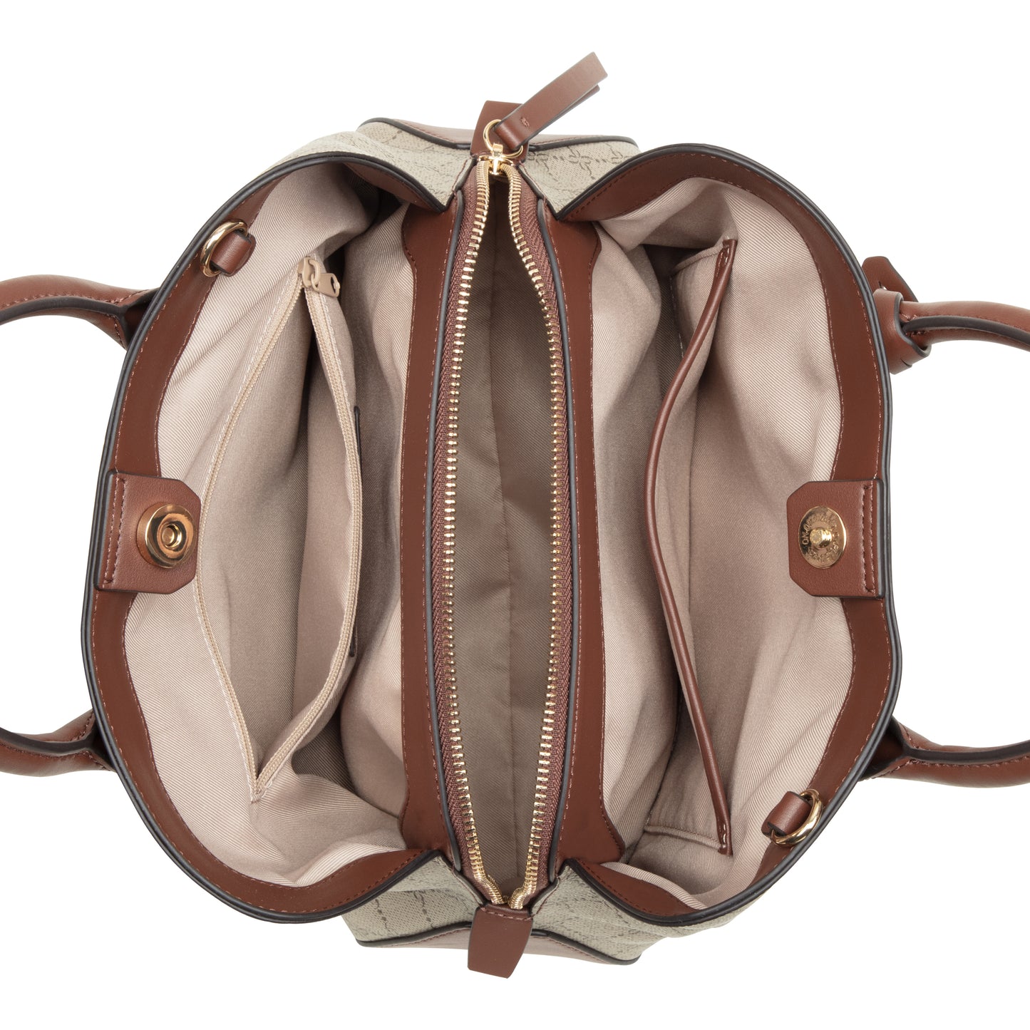 Cartera Satchel Lakelyn Crema/Chocolate