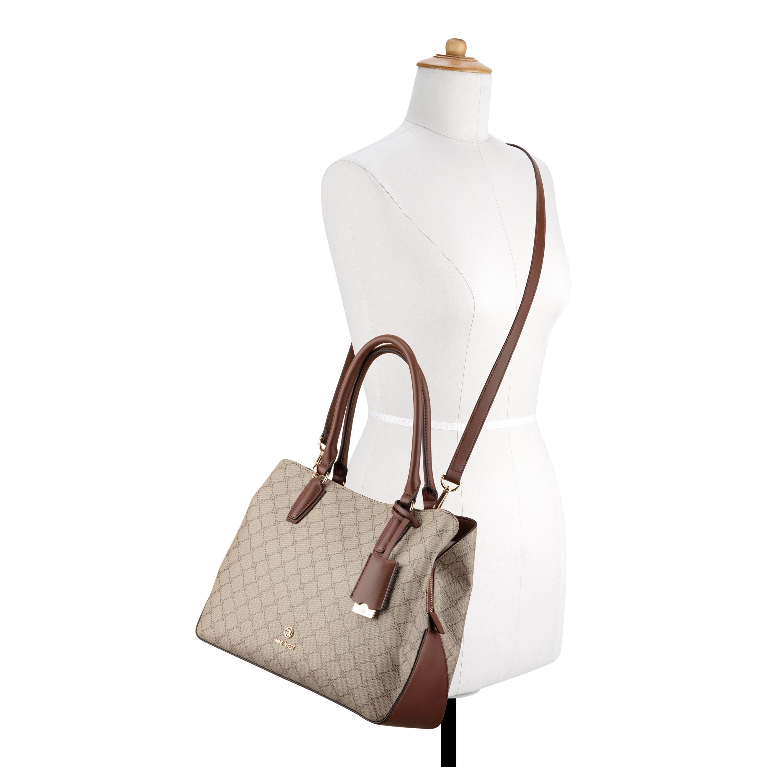 Cartera Carryall Lakelyn Crema/Chocolate – NINE WEST LATAM