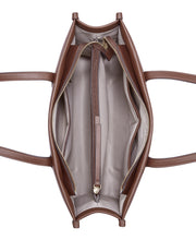 Kyelle Jet Set Tote Mocha Logo Mahogany