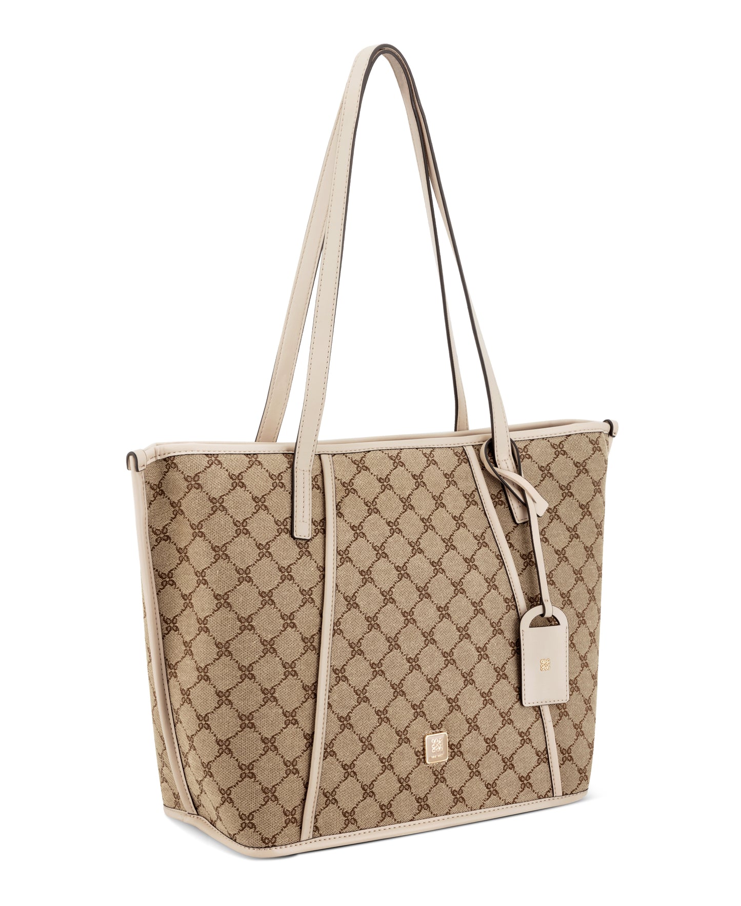Cartera Nine West Quincie 3 Comp Tote-Mocha Logo/Beige