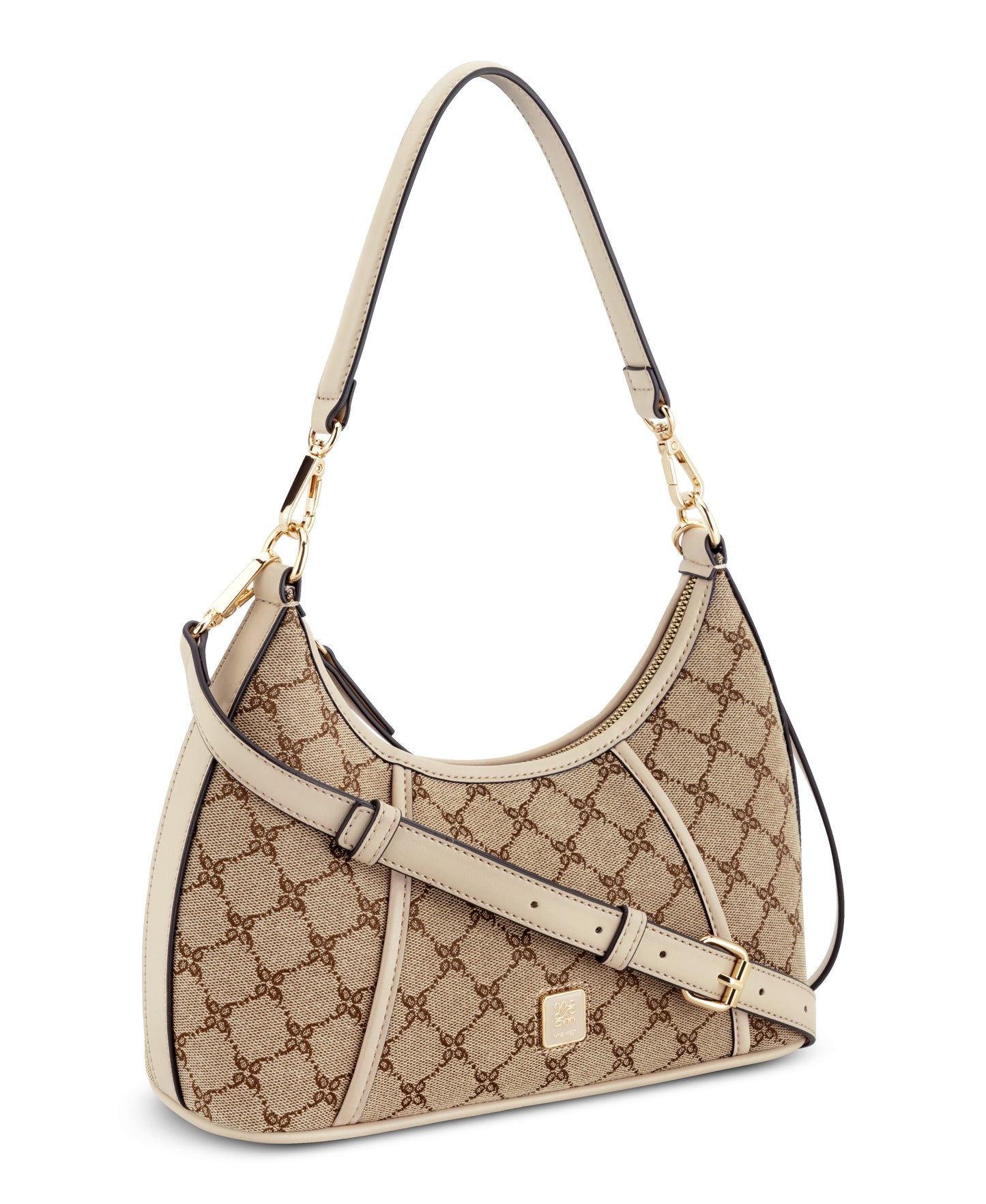 Cartera Nine West Quincie Convertible Shoulder-Mocha Logo/Beige
