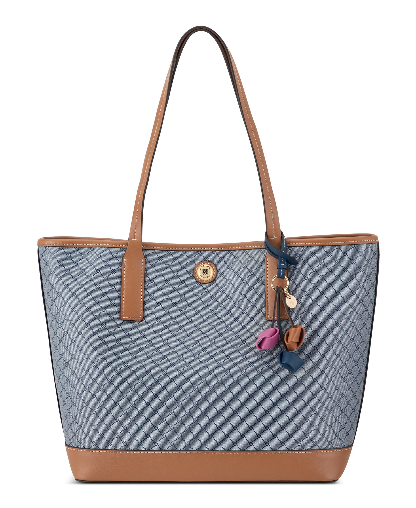Cartera Nine West Talley 2 In 1 Tote-Chambray Logo/Brandy