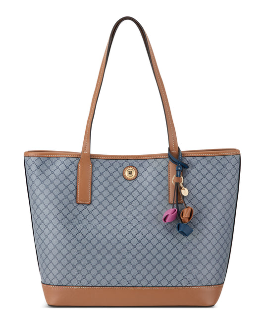 Cartera Nine West Talley 2 In 1 Tote-Chambray Logo/Brandy