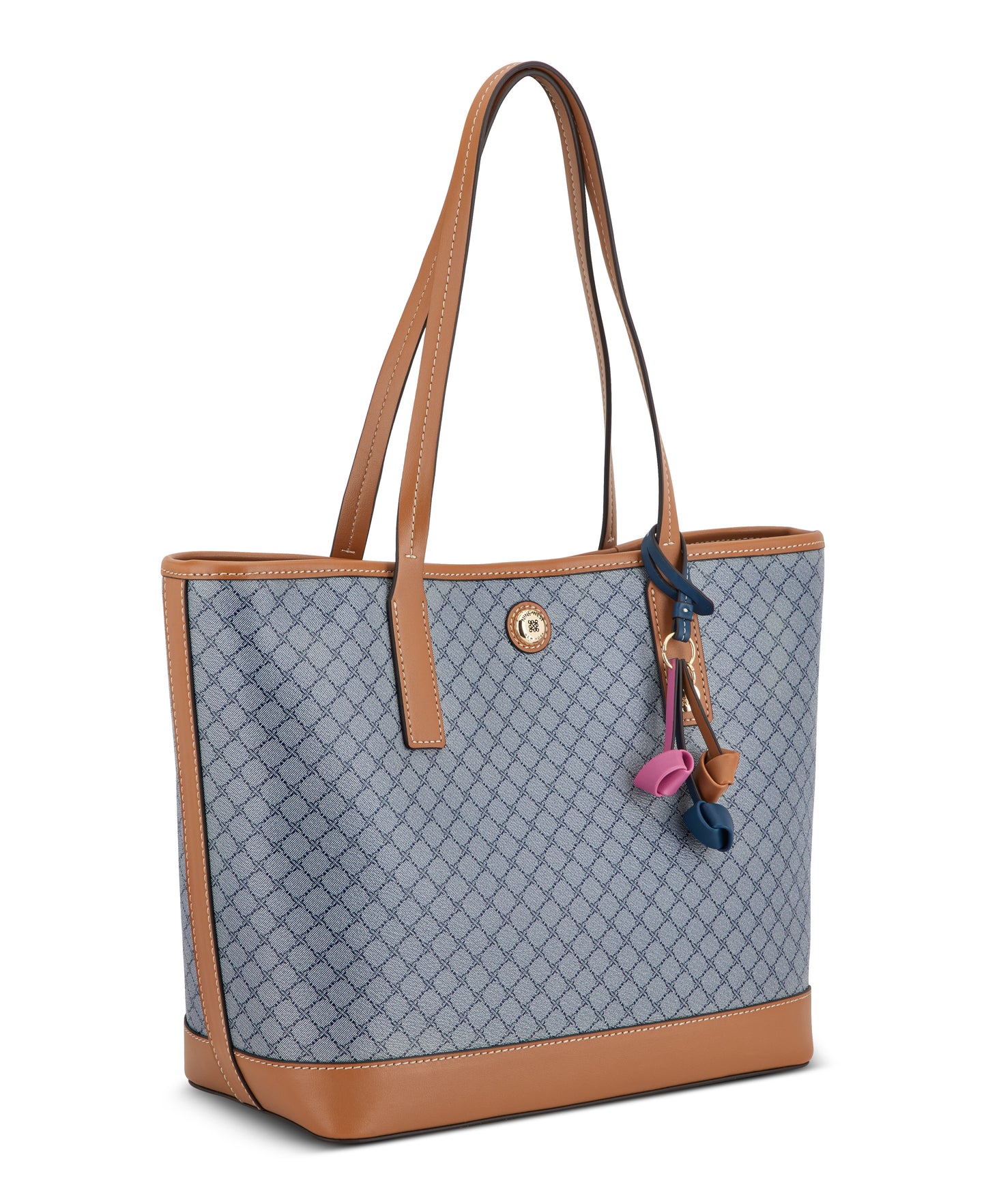 Cartera Nine West Talley 2 In 1 Tote-Chambray Logo/Brandy