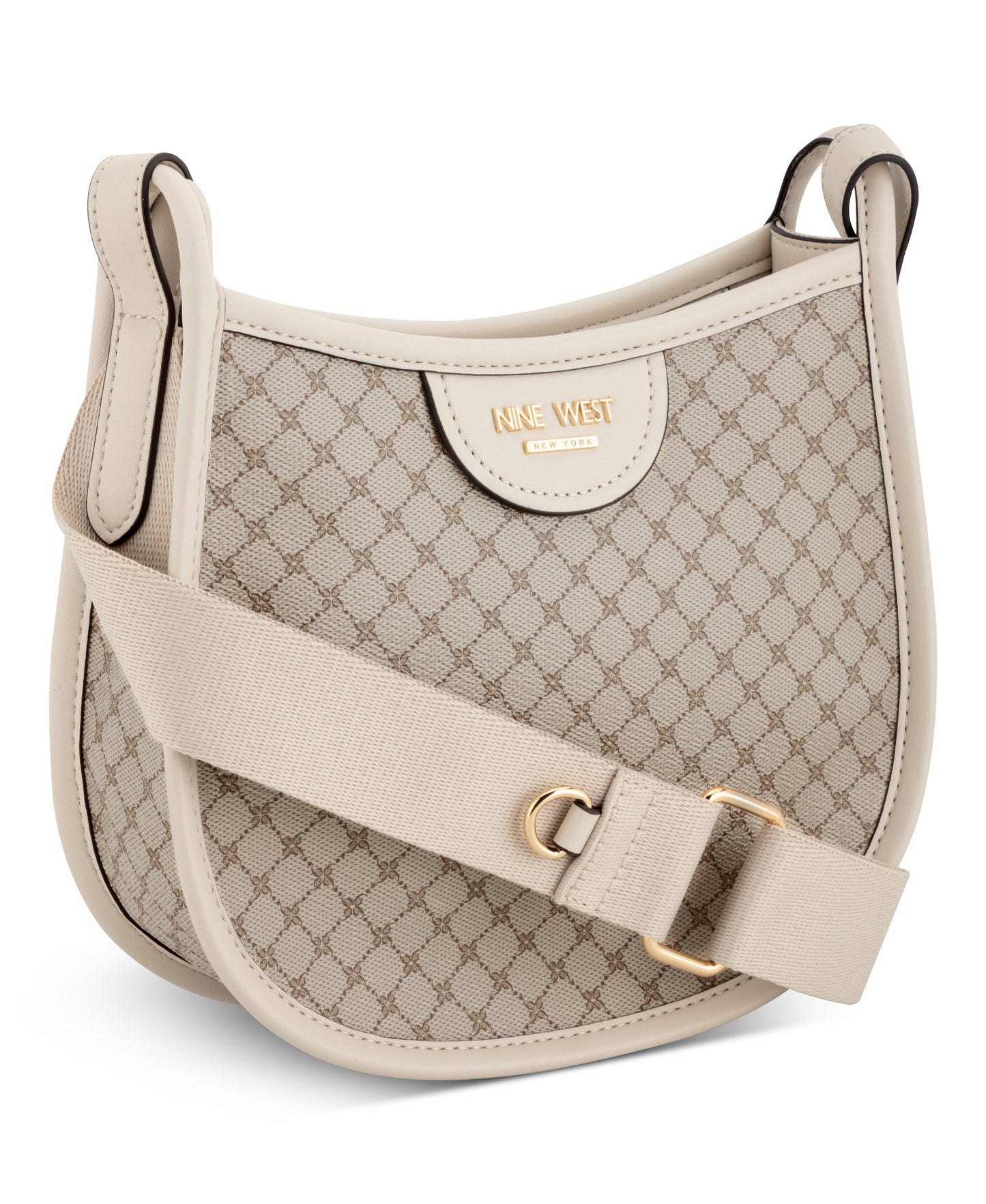 Cartera Nine West Calliope Small Crossbody-Mushroom Logo/Milk