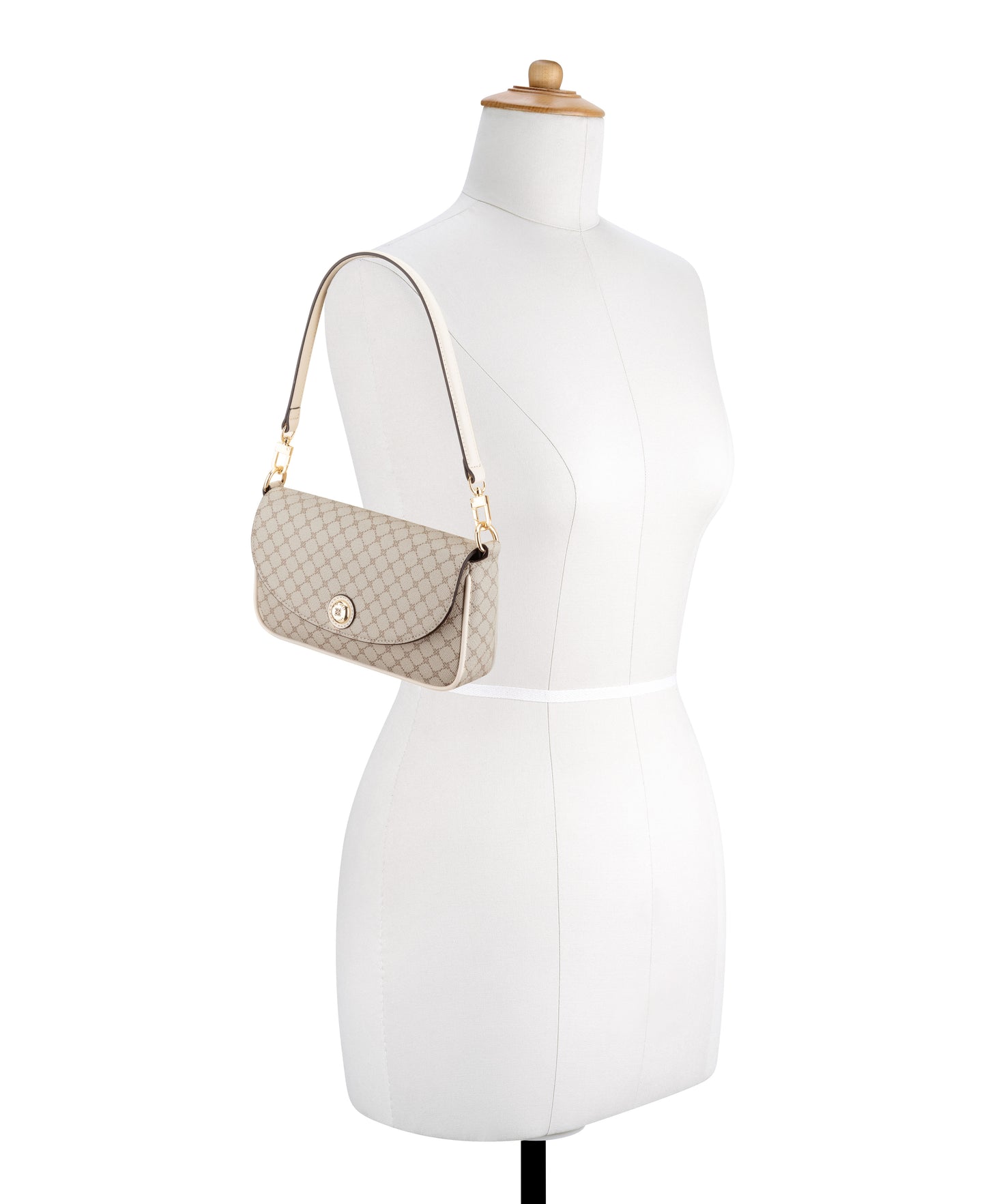 Cartera Nine West Rigina Mini Flap Crossbody-Mushroom Logo/Milk