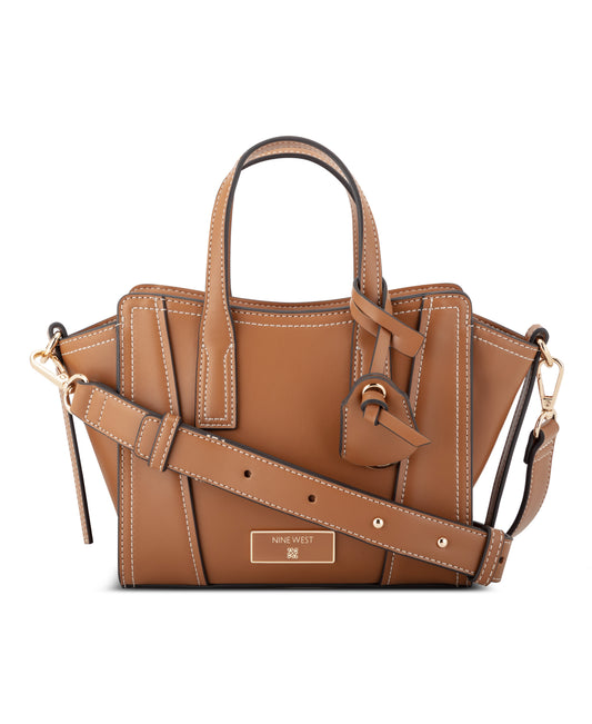 Cartera Nine West Fleura Small Satchel-Brandy