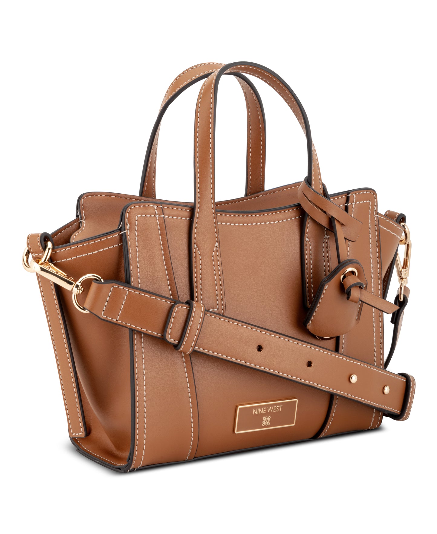 Cartera Nine West Fleura Small Satchel-Brandy