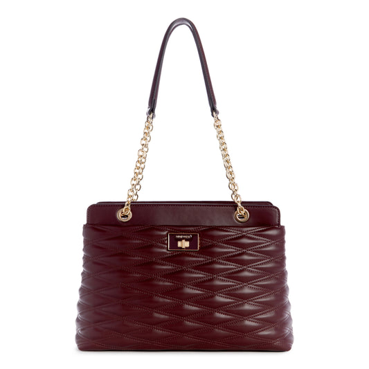 Cartera Shoulder Satchel Aviva Rojo Vino