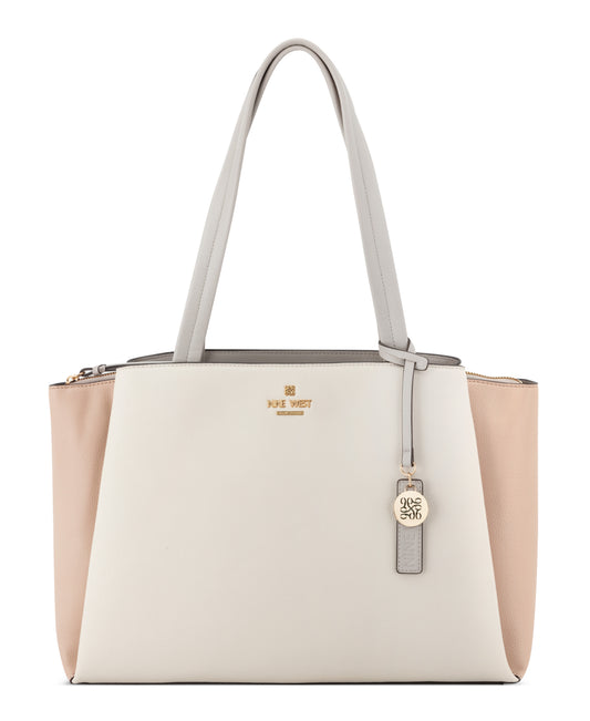 Cartera Nine West Luela Tech Tote-Milk Multi