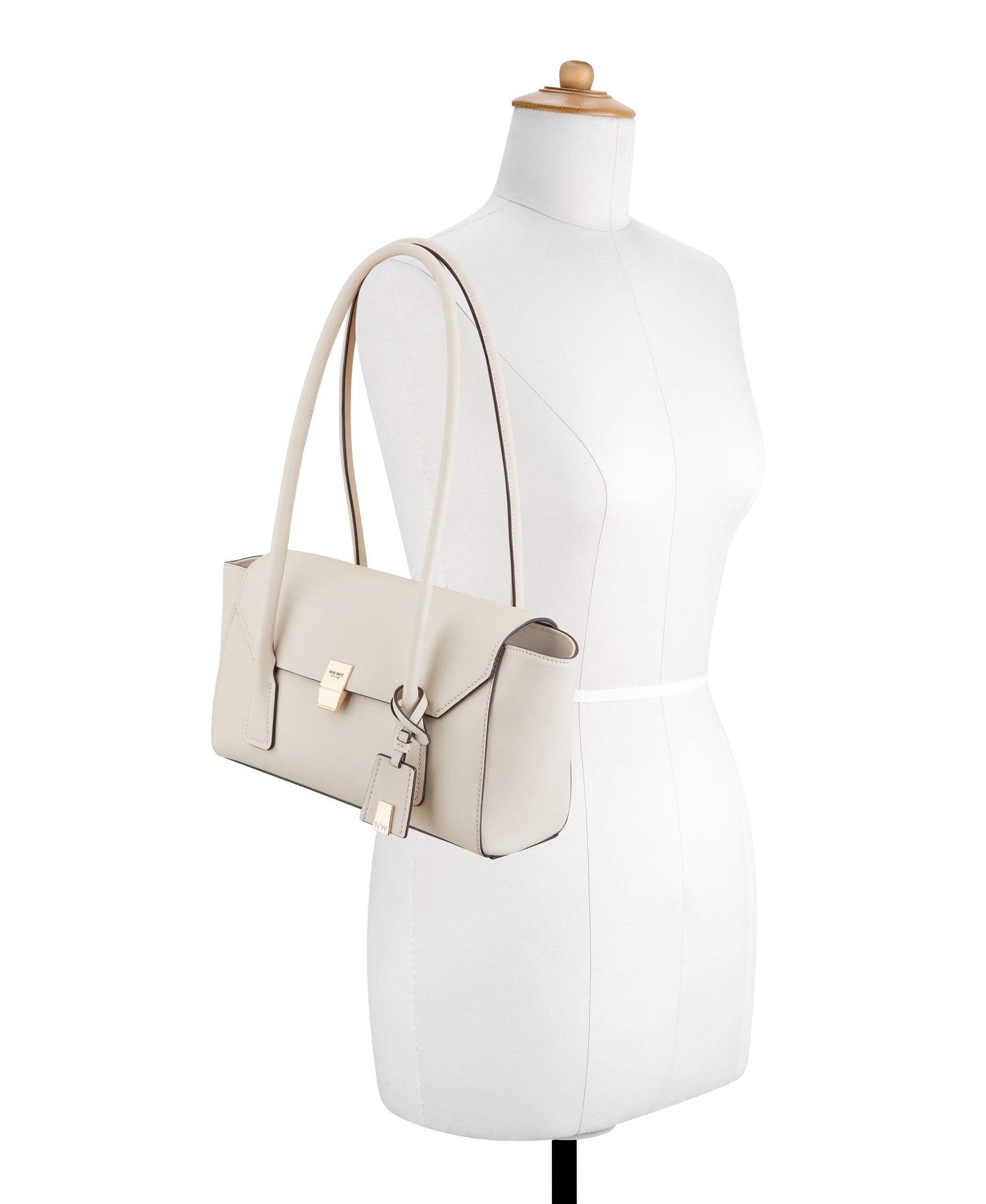 Cartera Nine West Zenia Shoulder Satchel-Milk
