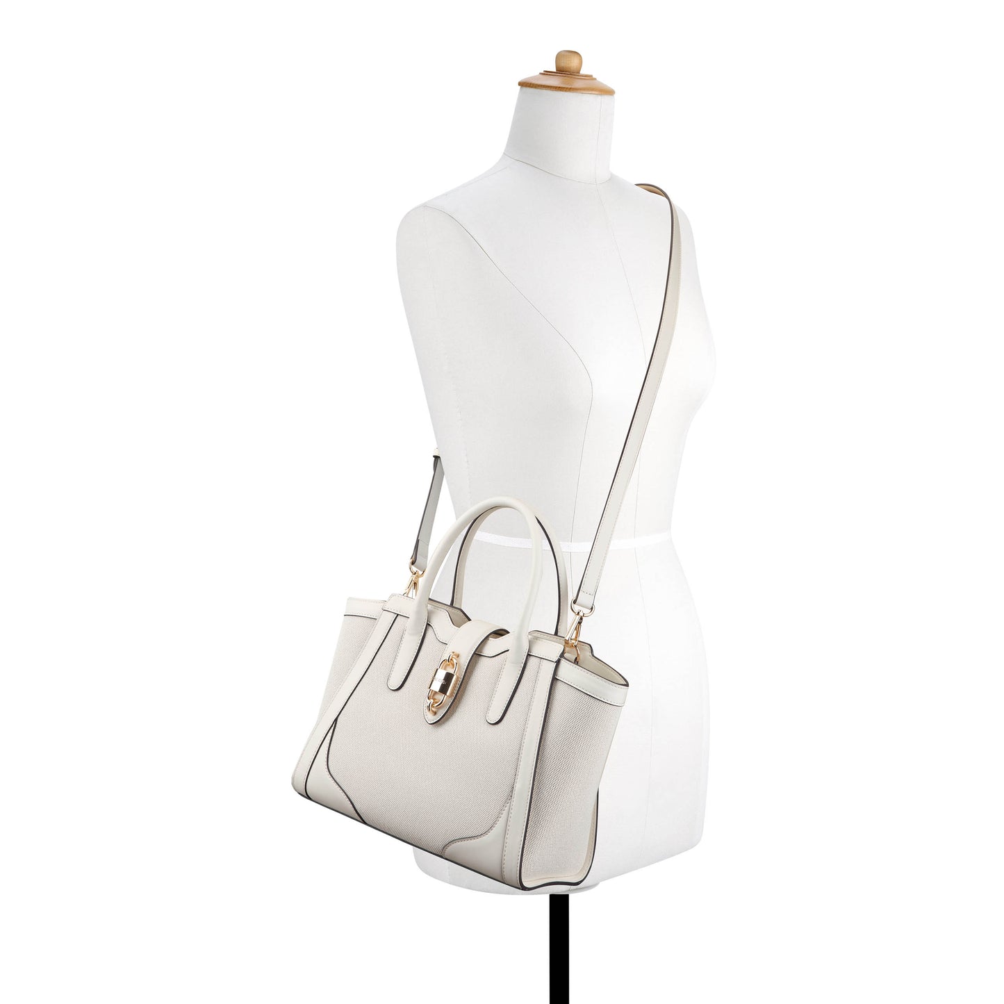 Cartera Satchel Wesson Nude/Crema