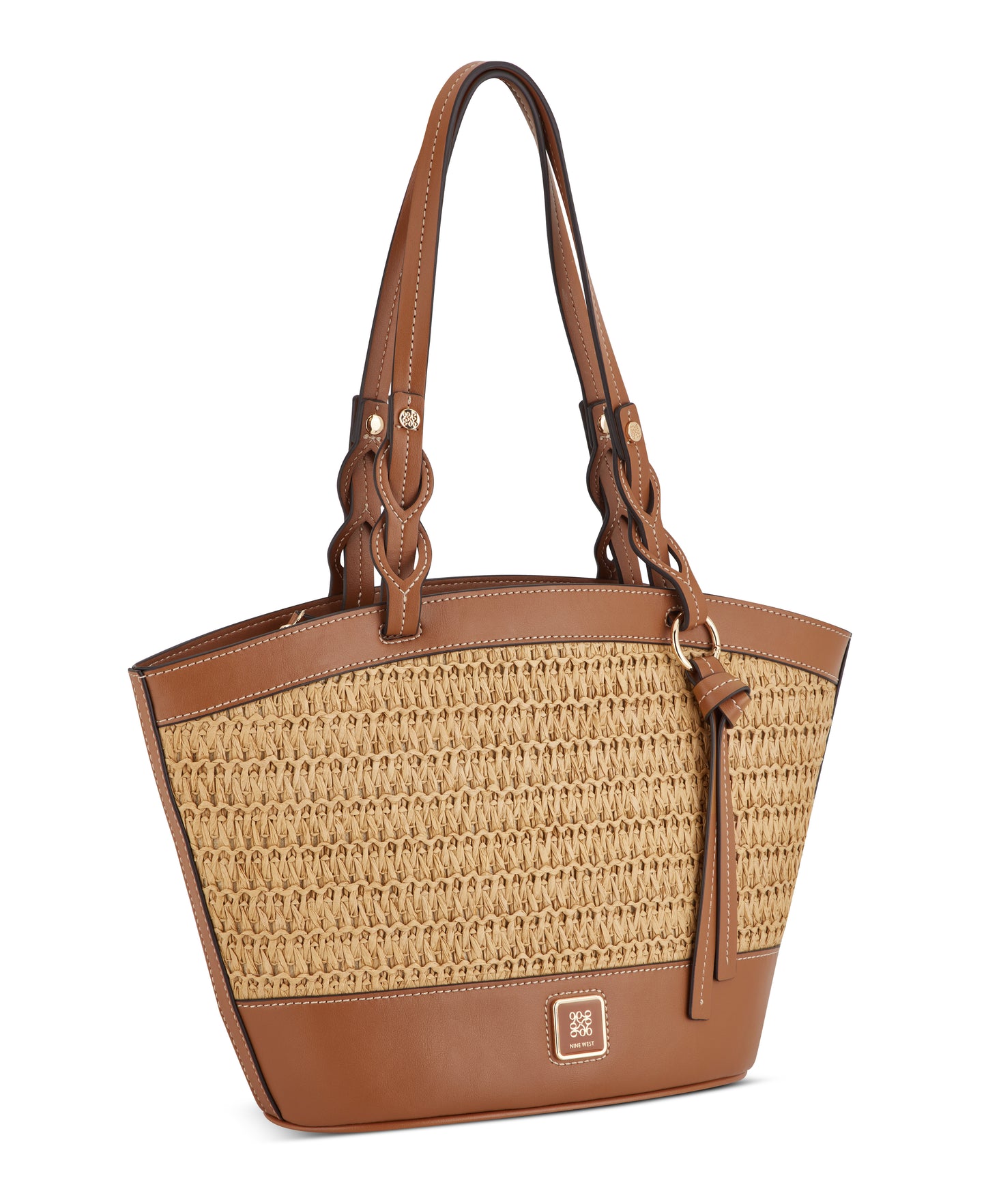 Cartera Nine West Nefi Tote-Natural/Brandy