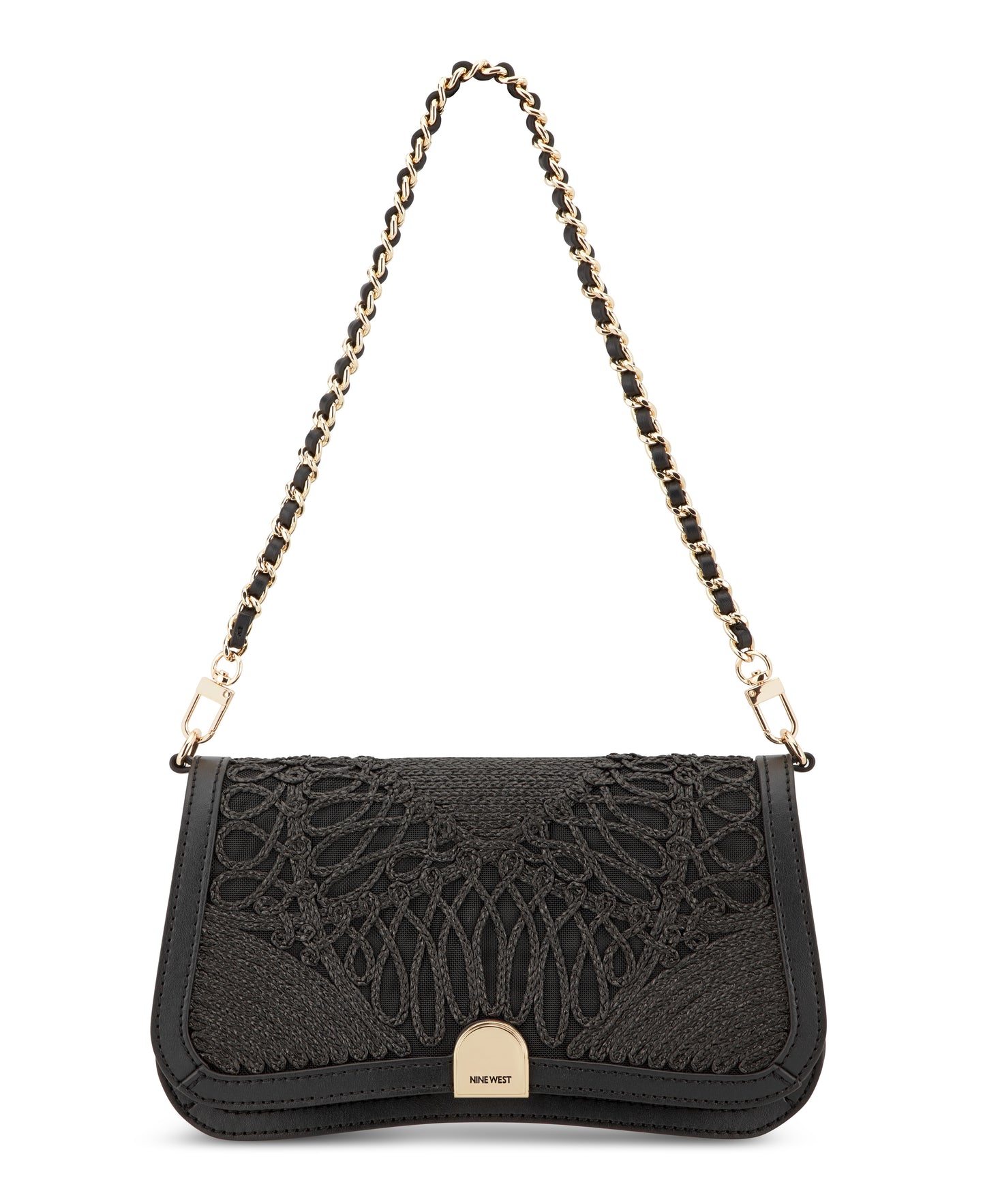Cartera Nine West Somi Flap Shoulder Bag-Black