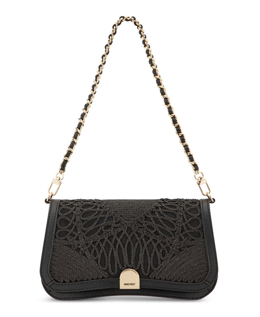 Cartera Nine West Somi Flap Shoulder Bag-Black